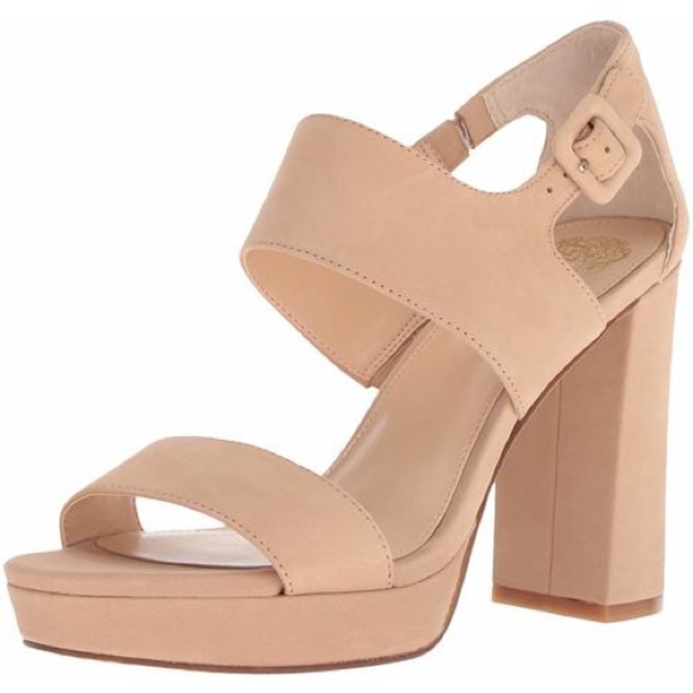 Vince Camuto Leather Block Heeled Sandal